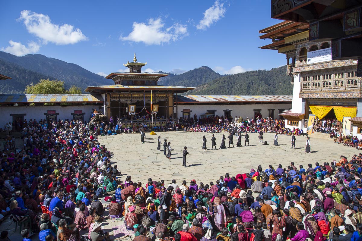Bhutan - Gangtey Dzong, Black Neck Crane Festival - November 11, 2014