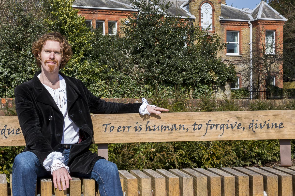 Giles Abbott at Pope’s Grotto - Champion's Wharf, Giles Abbott And Pope Bench - March 22, 2016