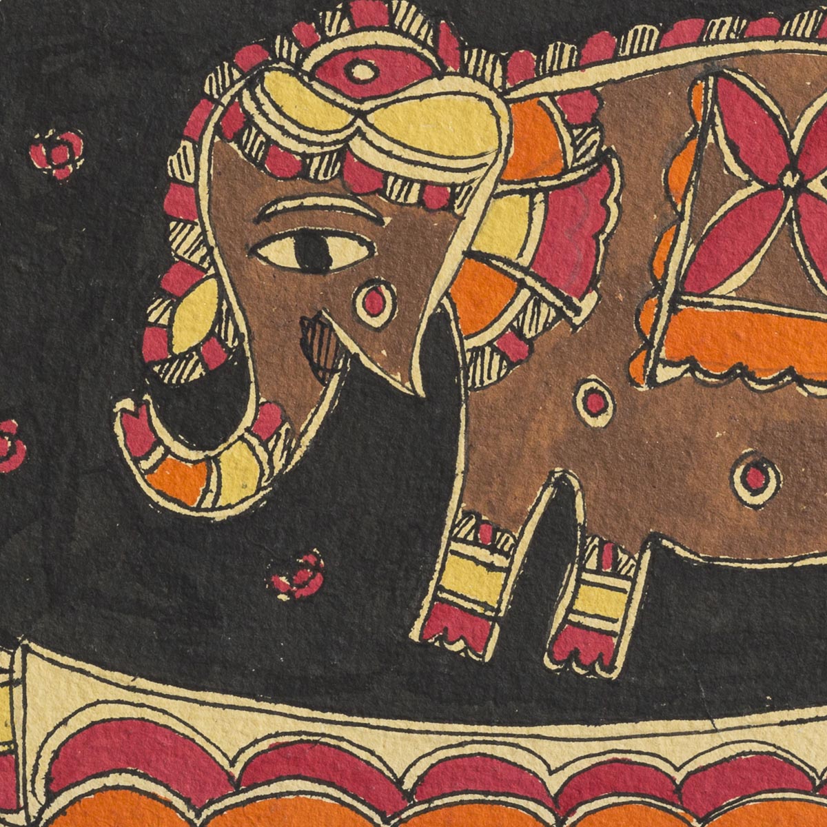 Indian Art - Madhubani Painting (Detail) On Paper - February 28, 2014