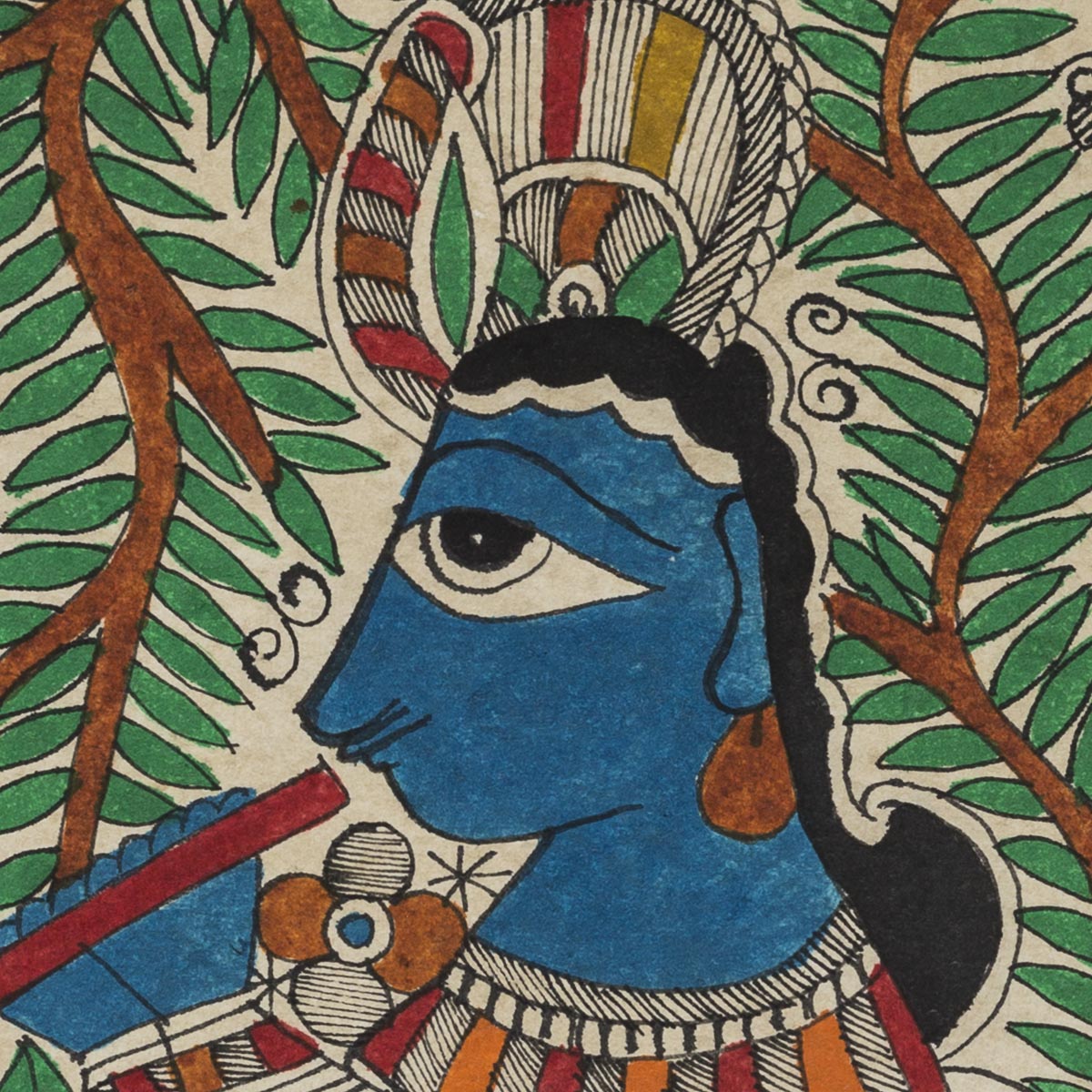 Indian Art - Madhubani Painting (Detail) On Paper - February 28, 2014