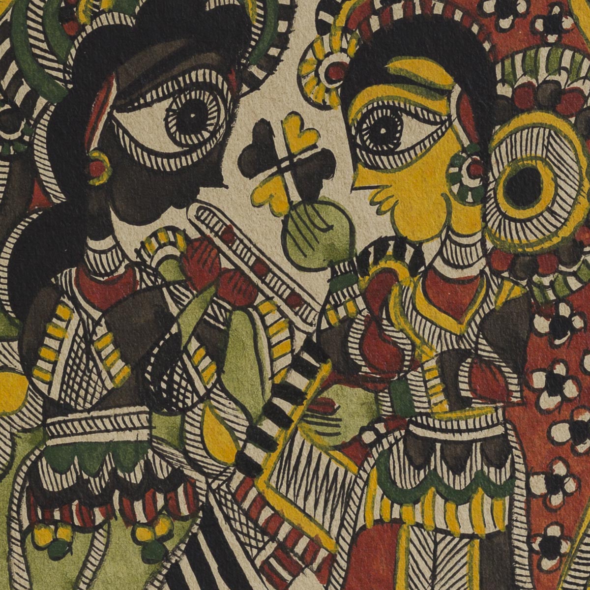 Indian Art - Madhubani Painting (Detail) On Paper - February 28, 2014