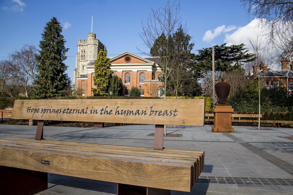 Giles Abbott at Pope’s Grotto - Champion's Wharf, Pope Bench And Urn - February 24, 2016