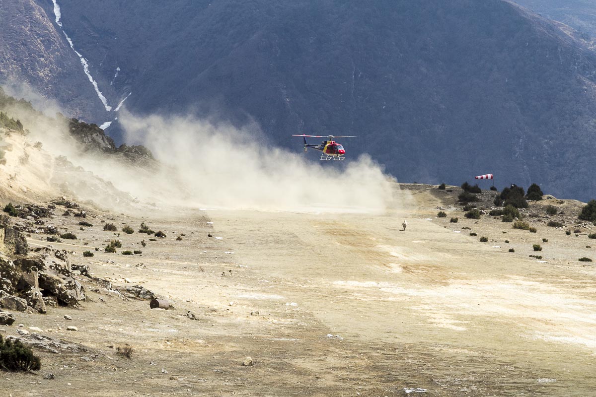 Nepal Everest - Syanboche, Airport, Helicopter Landing - April 21, 2011