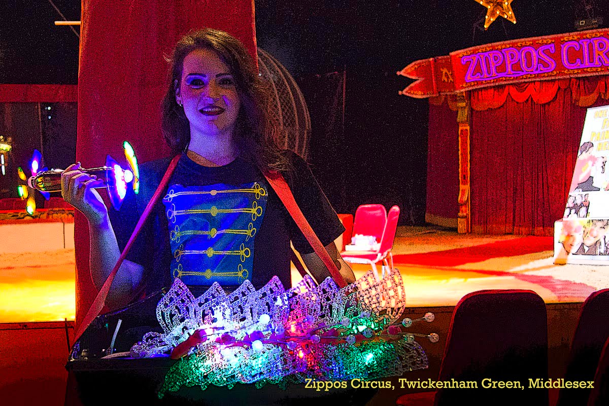 Circus Postcards - Spinning Light Seller, Twickenham Green - September 25, 2012