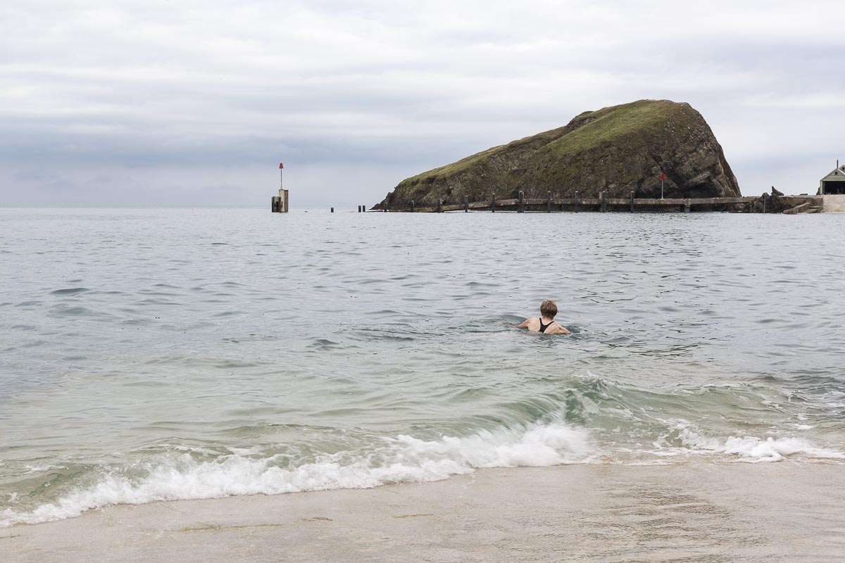 Lundy - Lundy Beach And Swimmer - September 14, 2016