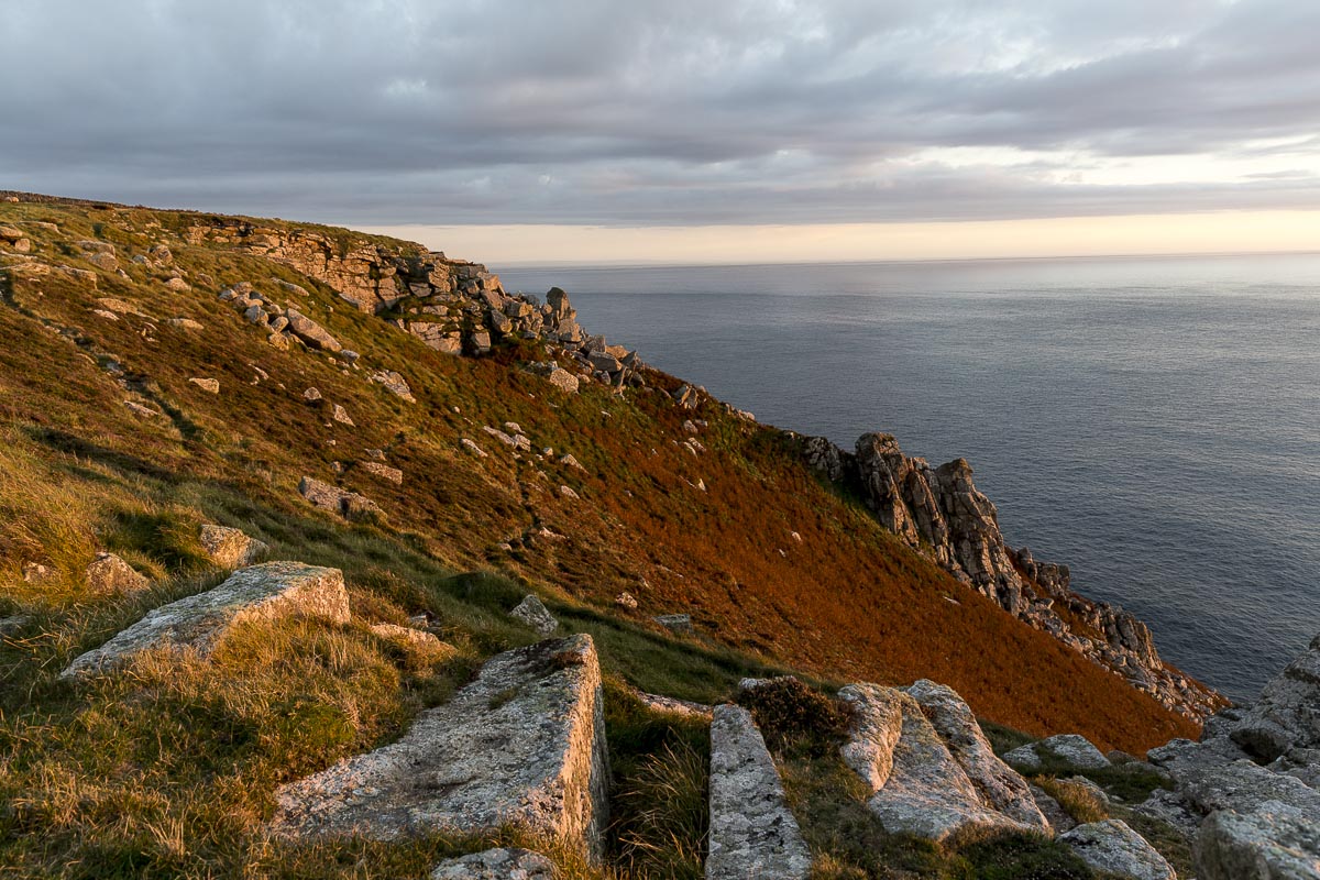 Lundy - Coastline Lit By Sunset - September 14, 2016