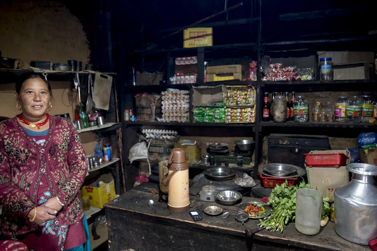 Nepal Sailung - Shop and hotel owner in Kholakarka village - November 10, 2017